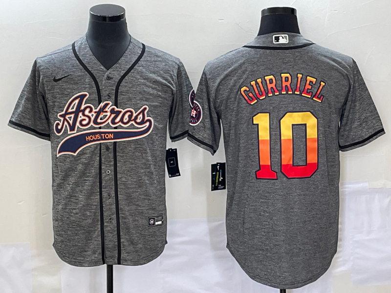Men's Houston Astros Yuli Gurriel #10 Gray Jersey Joint Edition